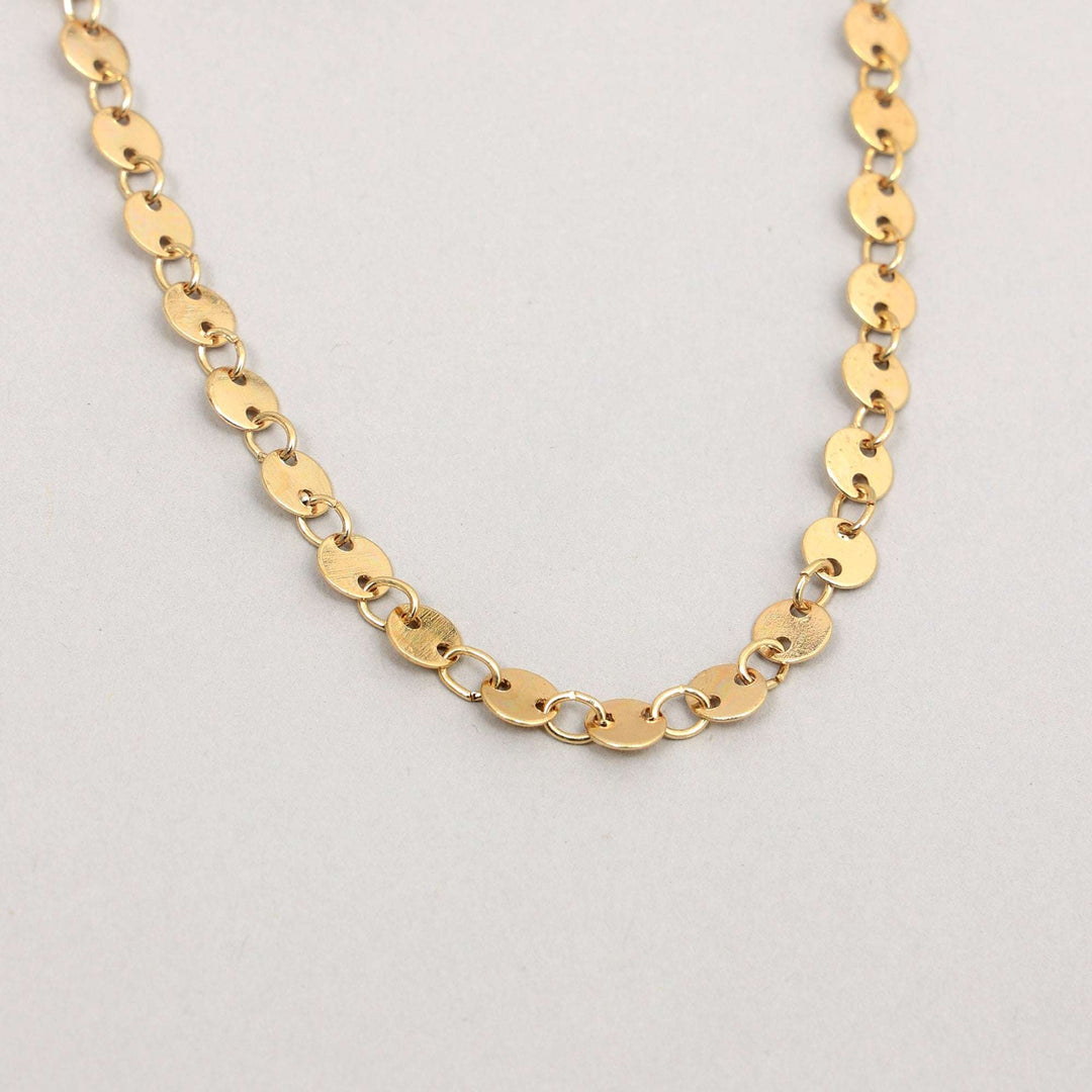 Gold-Toned Sequenced & Layered Gold Necklace