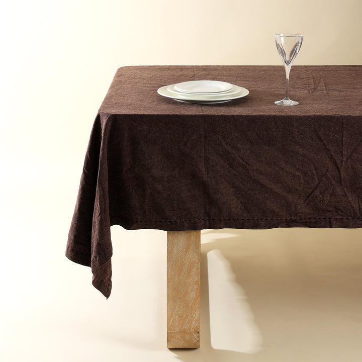 Medium Cotton/Linen Table Cloth - Brown