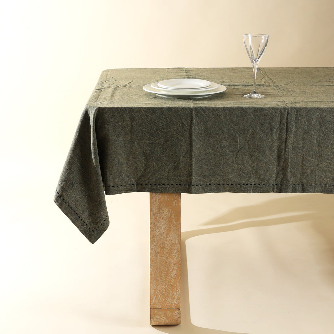 Grande tovaglia in cotone/lino - verde