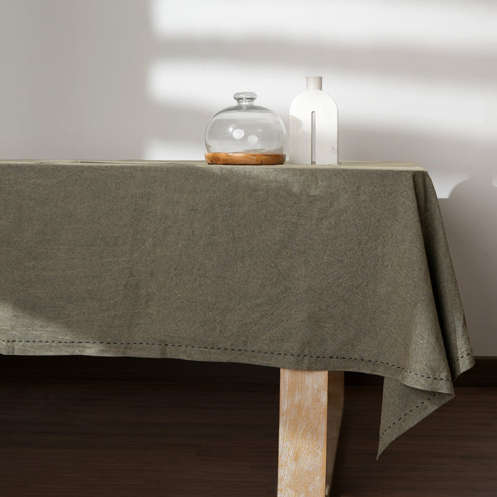 Grande tovaglia in cotone/lino - verde