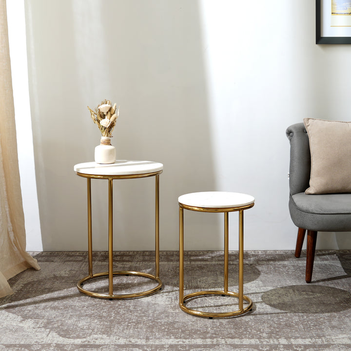Gold EPL Marble Table Set of 2