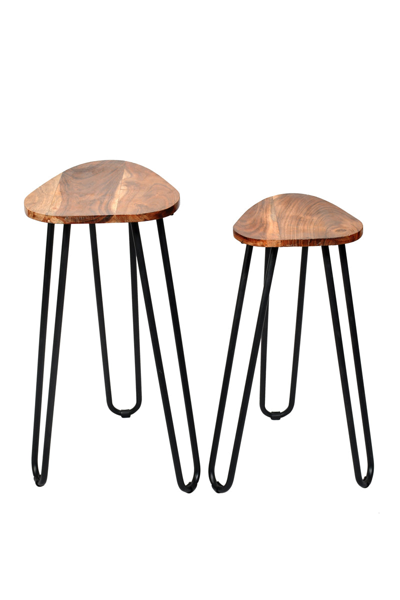 Set of 2 Iron Tables – Modern and Versatile Accent Tables