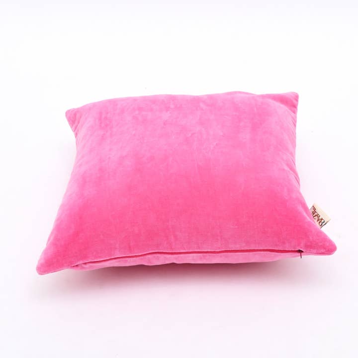 Solid Fuchsia Pink Cotton Velvet Cushion -45×45 cm
