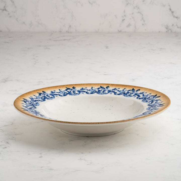 Cruise Amalfi Deep Porcelain Plate 23cm – Set of 12 | Mediterranean Pasta & Soup Plate | Professional Hospitality Tableware