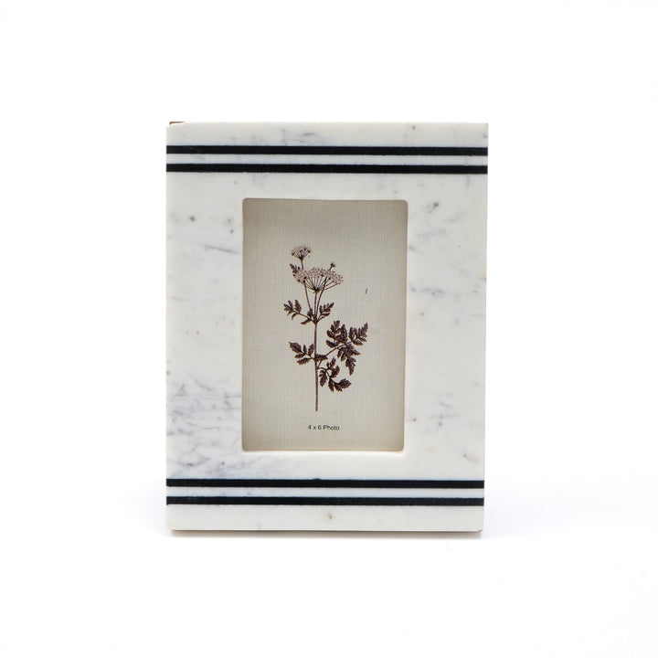 Rhaenyra 6x4 Natural Marble Picture Frame - Elegant Stone Photo Display for Desk, Shelf, Home Decor Gift
