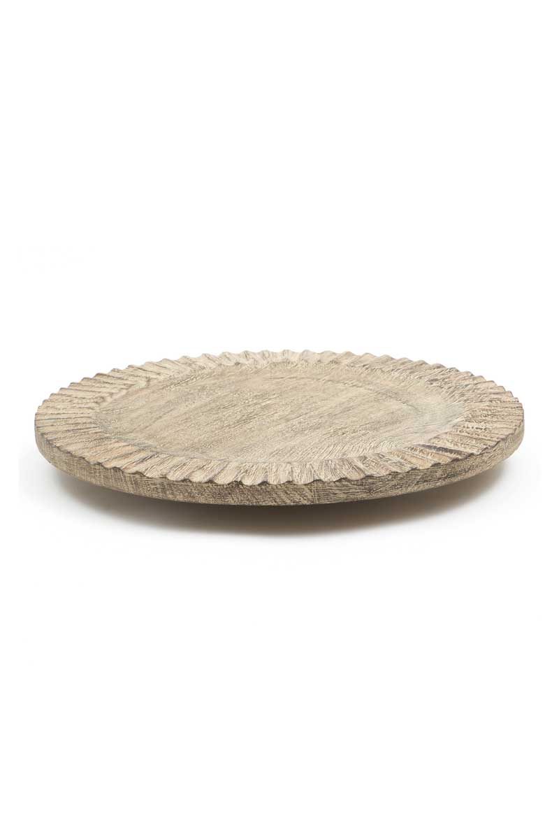 Classic Wooden Lazy Susan – Elegant Rotating Serving Tray - 21321-58BS