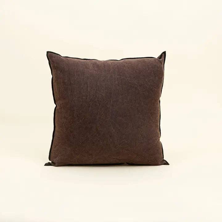 Handmade Cotton & Linen Cushion Cover – Beige, Brown & Green