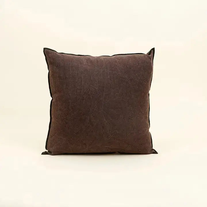 Handmade Cotton & Linen Cushion Cover – Beige, Brown & Green