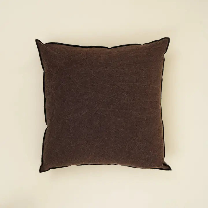 Handmade Cotton & Linen Cushion Cover – Beige, Brown & Green