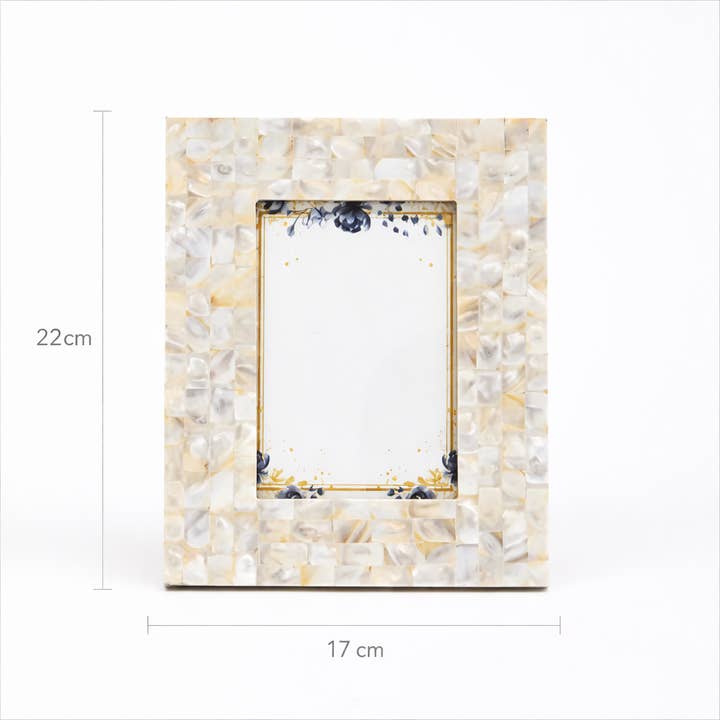 Handcrafted Mother of Pearl Style Photo Frame | Multicolor