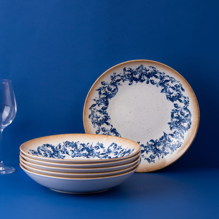 Cruise Amalfi Coupe Deep Porcelain Plate | Mediterranean Pasta & Soup Plate | Professional Hospitality Tableware | Set of 6