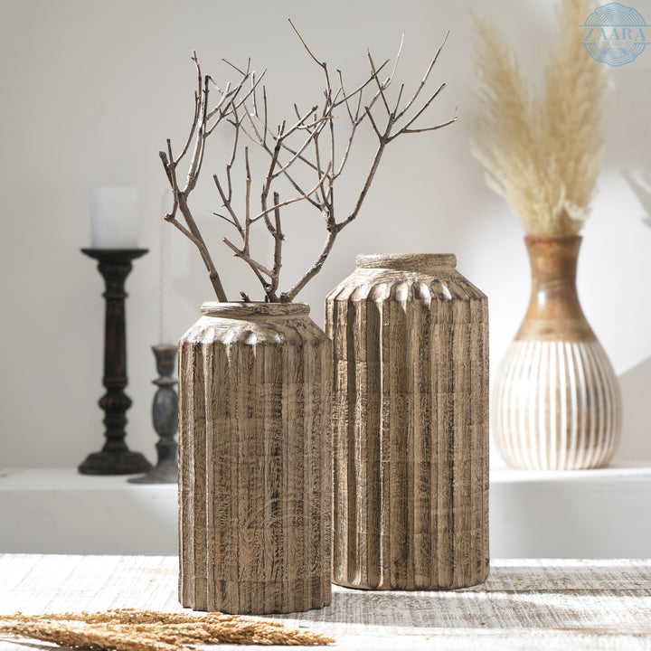 Sophisticated Wooden Vase – Timeless Elegance for Your Décor - 2808-34SO