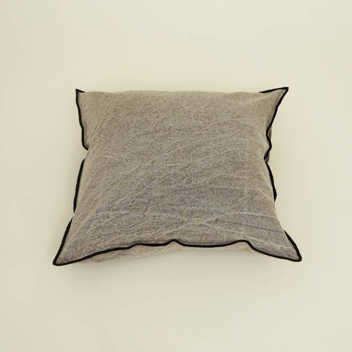 Handmade Cotton & Linen Cushion Cover – Beige, Brown & Green