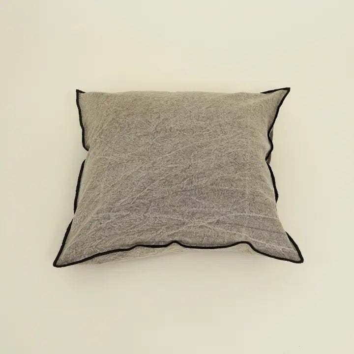 Handmade Cotton & Linen Cushion Cover – Beige, Brown & Green