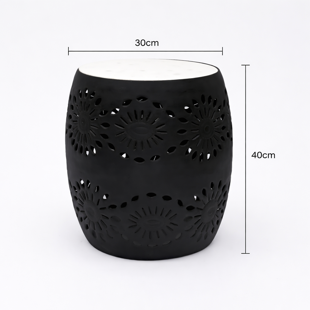 Floral Cutout Table with Marble top