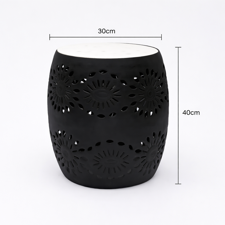 Floral Cutout Table with Marble top
