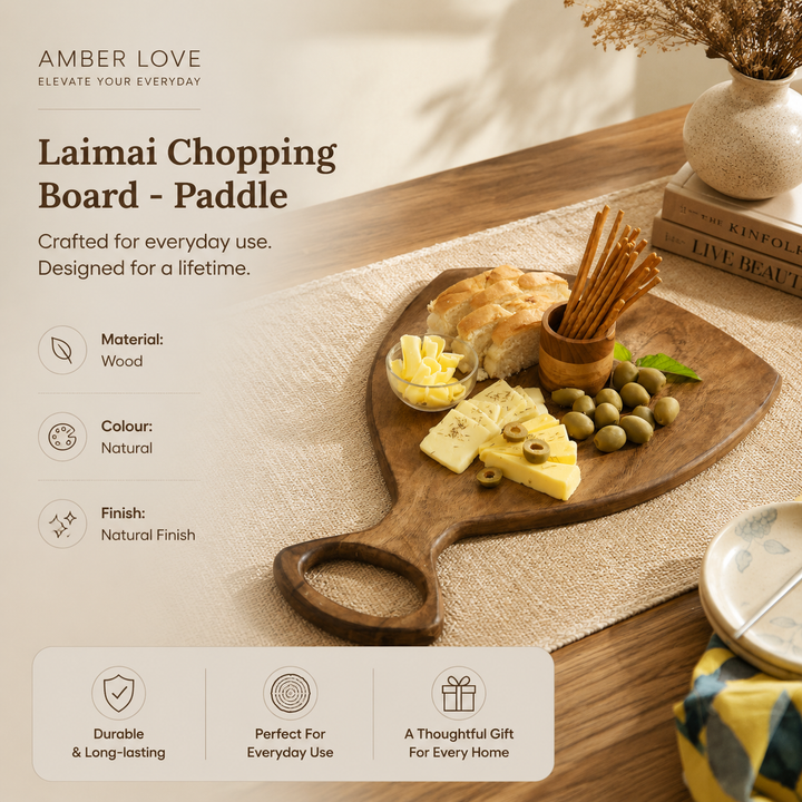 Laimai Sheesham Wood Paddle Chopping & Serving Board