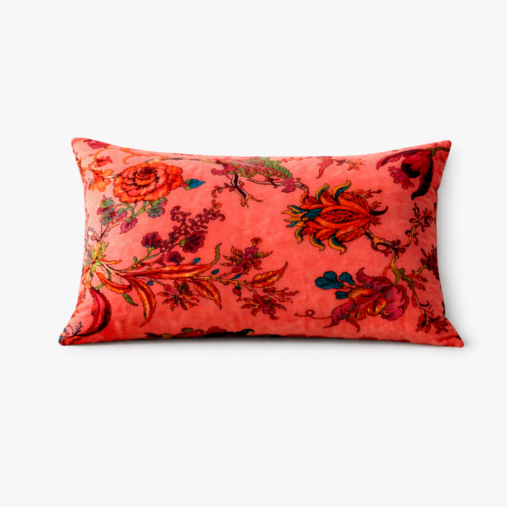 Velvet Eden Floral Cotton Cushion 35 x 60 cm