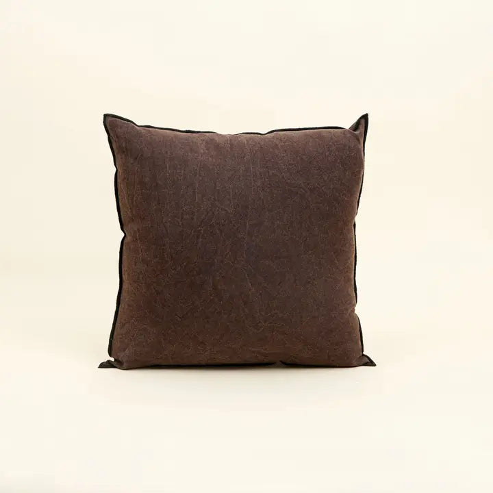 Handmade Cotton & Linen Cushion Cover – Beige, Brown & Green
