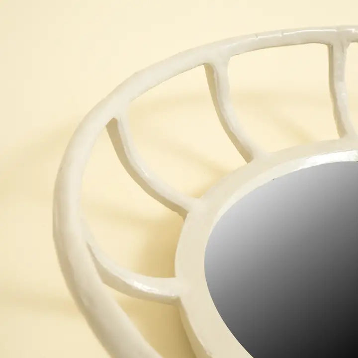 Espejo redondo de pared (blanco nieve)