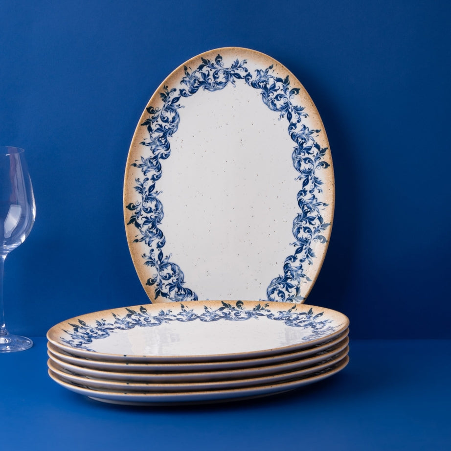 Cruise Amalfi Oval Porcelain Plate with Foot 32cm – Set of 6 | Mediterranean Serving Platter | Professional Hospitality Tableware