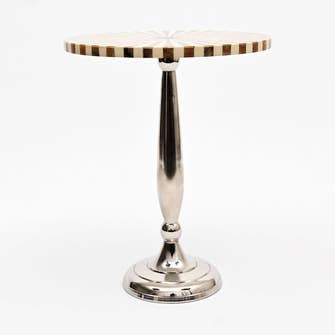 Sunburst Resin Accent Table with Nickel Polished Aluminum Base