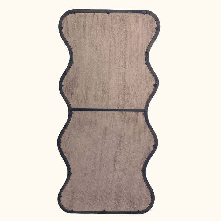 Wave Frame Mirror in Antique Brown Mango Wood 90x180 cm