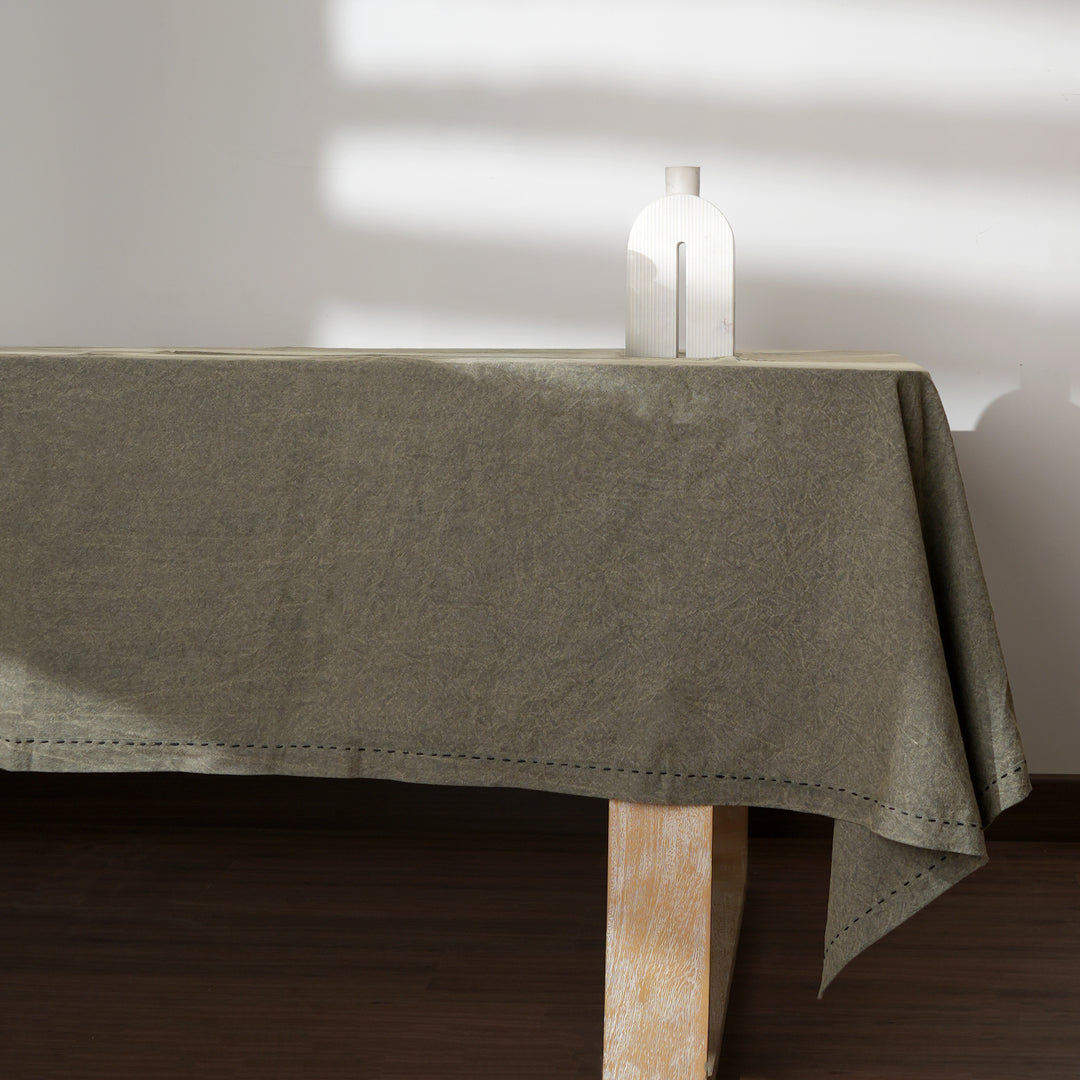 Tovaglia media in cotone/lino - verde
