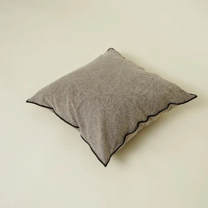 Handmade Cotton & Linen Cushion Cover – Beige, Brown & Green