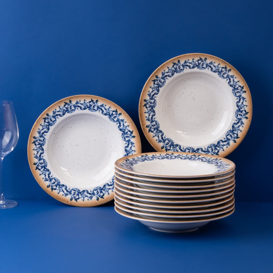 Cruise Amalfi Deep Porcelain Plate 23cm – Set of 12 | Mediterranean Pasta & Soup Plate | Professional Hospitality Tableware