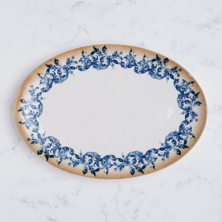 Cruise Amalfi Oval Porcelain Plate with Foot 32cm – Set of 6 | Mediterranean Serving Platter | Professional Hospitality Tableware