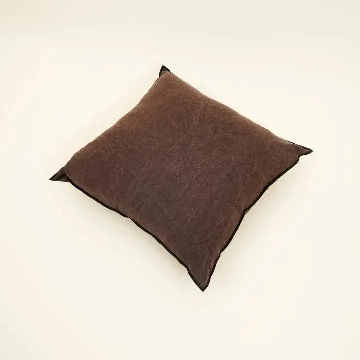 Handmade Cotton & Linen Cushion Cover – Beige, Brown & Green