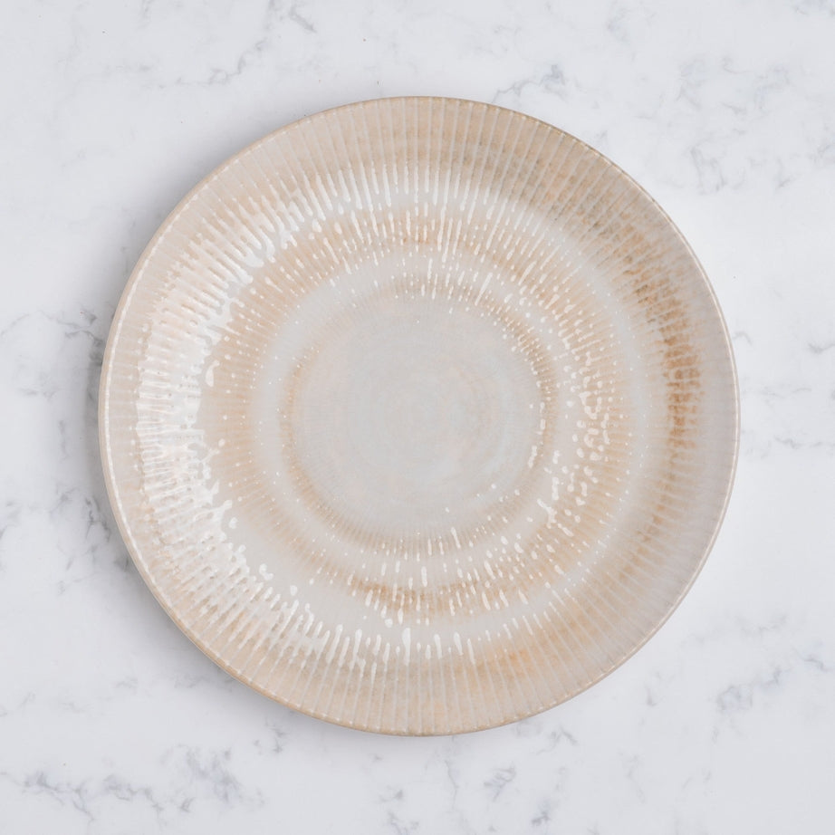 Paros Shell Sand Round Rimless Porcelain Plate 18cm – Set of 12 | Professional Hospitality Tableware