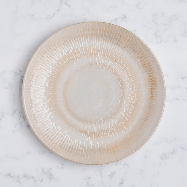 Paros Shell Sand Round Rimless Porcelain Plate 21 cm – Set of 12 | Professional Hospitality Tableware