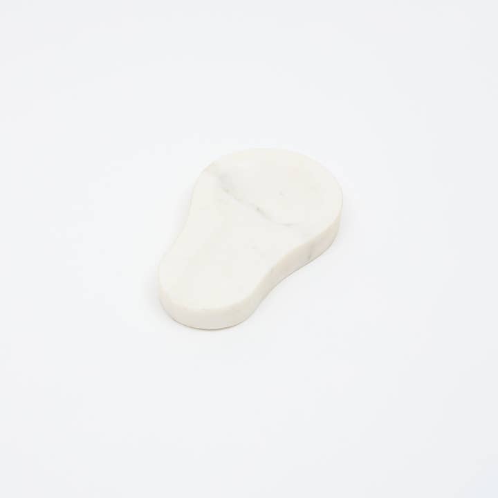 Bela White Marble Spoon Rest, Premium Kitchen Utensil Holder for Countertop, Ladle & Spatula Stand, Heat-Resistant, Easy