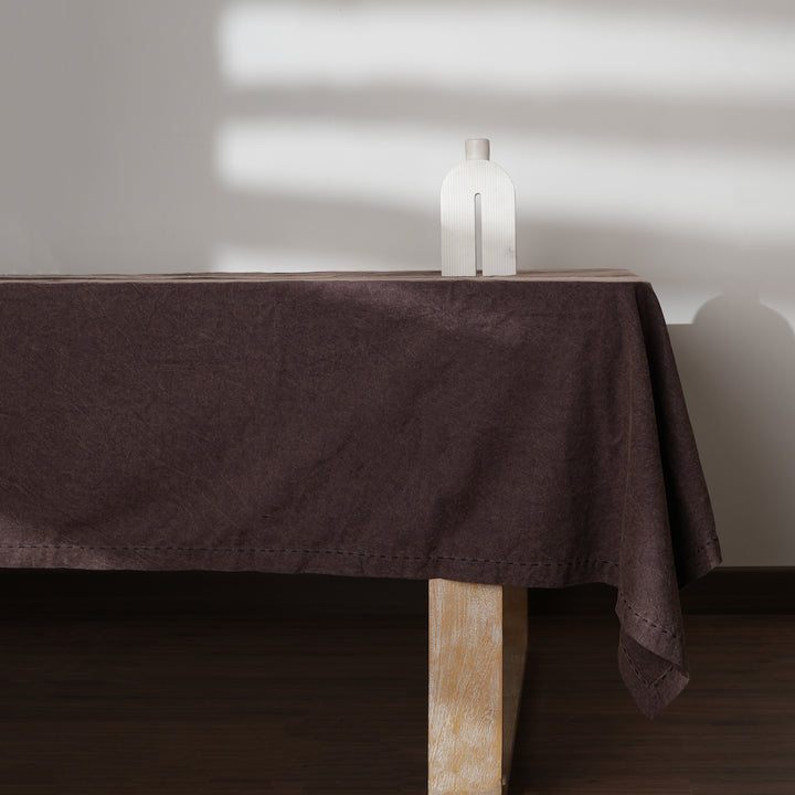 Medium Cotton/Linen Table Cloth - Brown