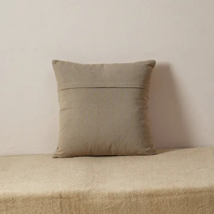 Chambray Patchwork Cushion Cover – Elegant Textured Home Décor Accent