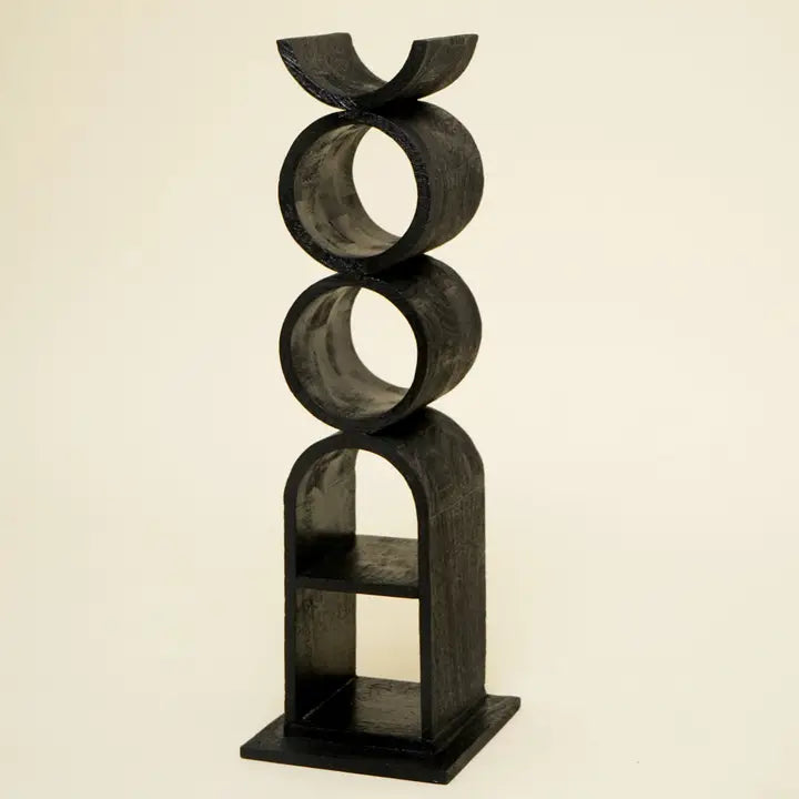 Handmade Wooden Wine Stand – Large Black Wine Rack