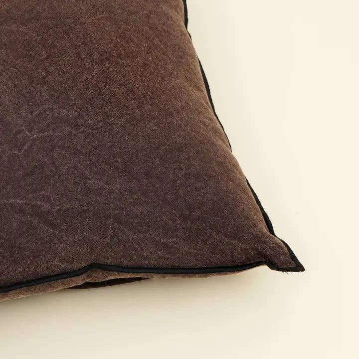 Handmade Cotton & Linen Cushion Cover – Beige, Brown & Green