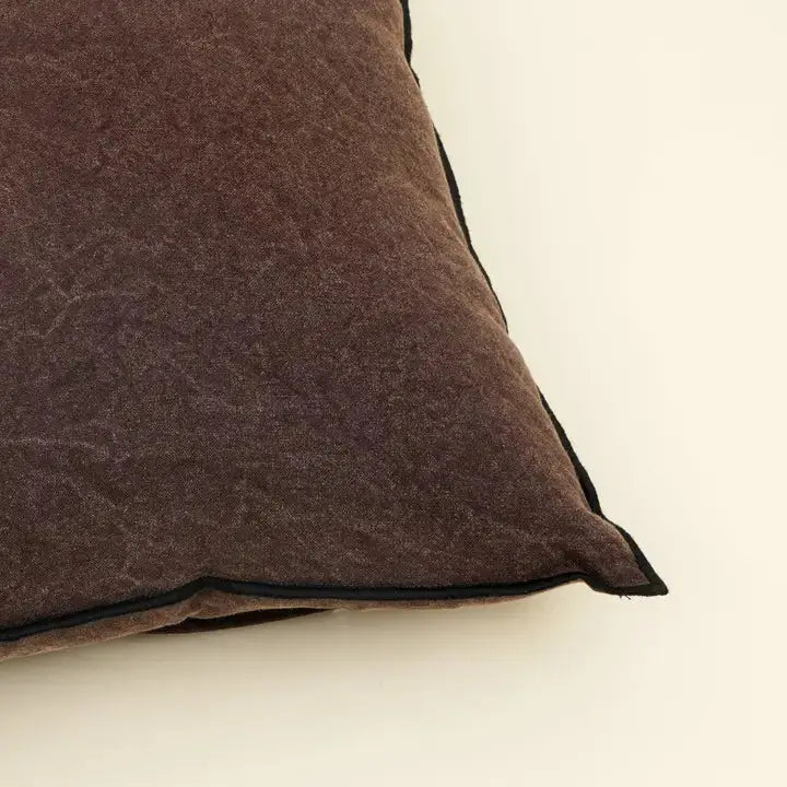 Handmade Cotton & Linen Cushion Cover – Beige, Brown & Green