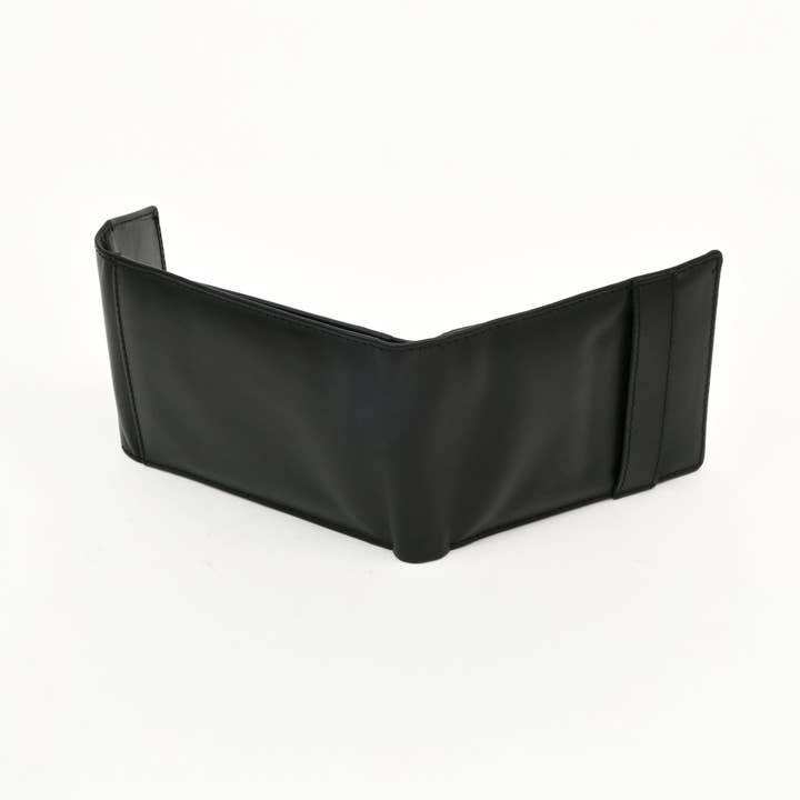Men’s Leather Wallet 3B Napblk – Premium Black Napa Leather Wallet with Coin Pocket & 6 Card Slots | Elegant Slim Bifold Design
