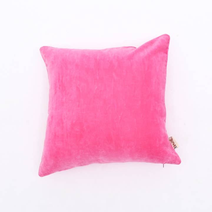 Solid Fuchsia Pink Cotton Velvet Cushion -45×45 cm