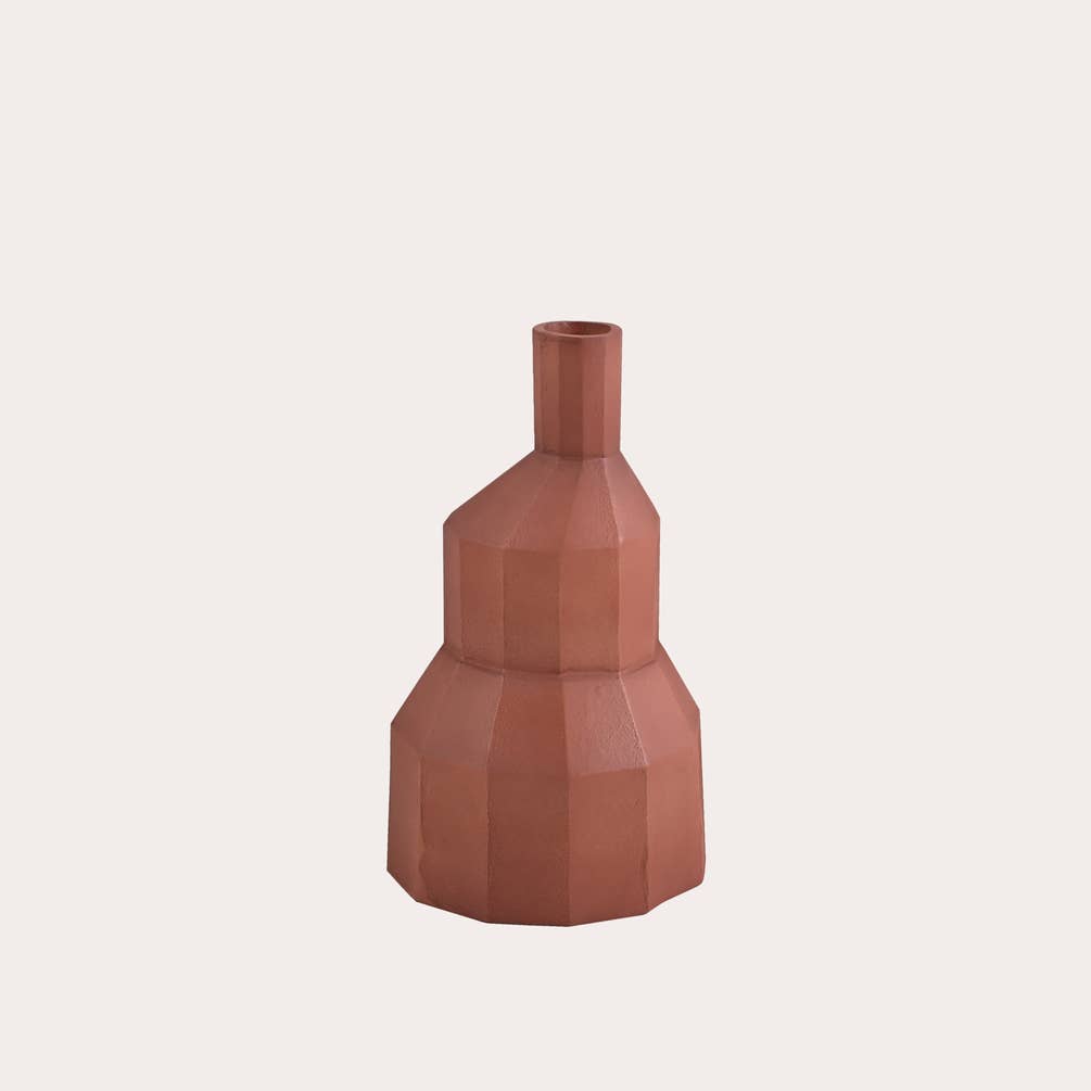 Vetra Aluminium Vase – Terracotta Finish Tabletop Décor (36 cm)