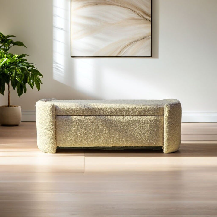 Bench With Storage - Off White
