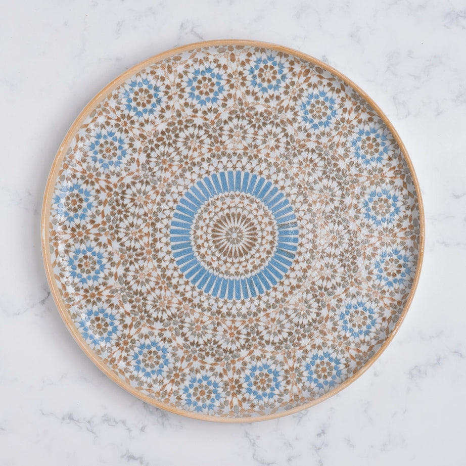 Cruise Tangier Short Rim Stackable Porcelain Plate – Set of 4 | Moroccan Pattern Dinner Plate | Professional Hospitality Tableware