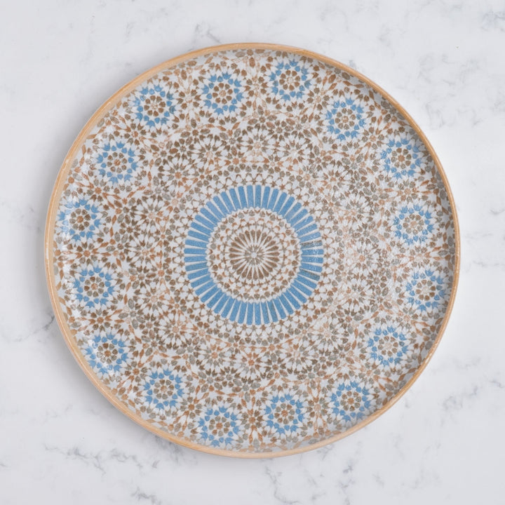 Cruise Tangier Short Rim Stackable Porcelain Plate – Set of 4 | Moroccan Pattern Dinner Plate | Professional Hospitality Tableware