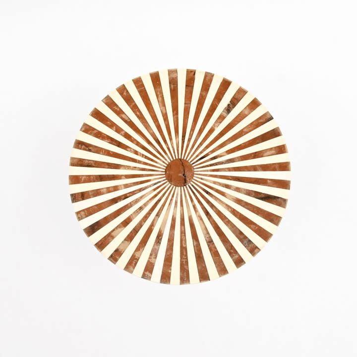 Sunburst Resin Accent Table with Nickel Polished Aluminum Base