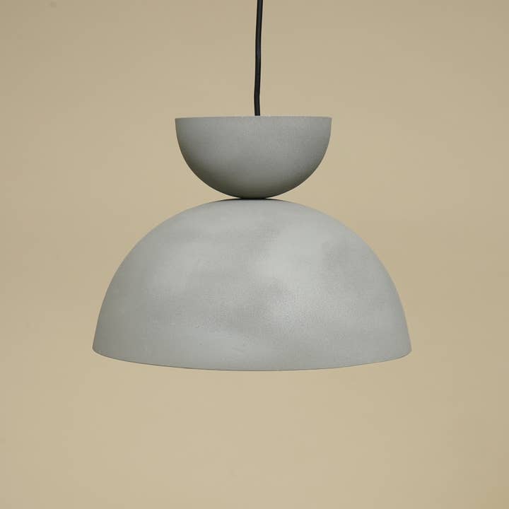 Modern Grey Dome Pendant Lamp Iron Aluminium Glass