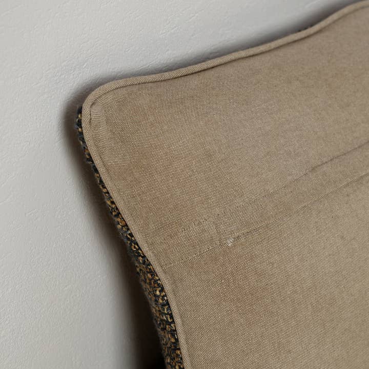 Grey Textured Cotton Cushion 35 x 60 cm