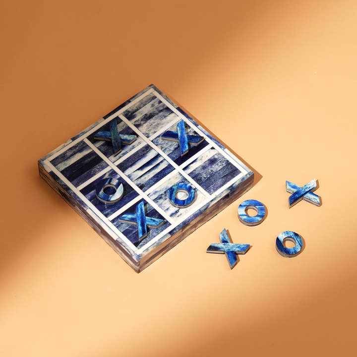 Bone Inlay Tic-Tac-Toe Game Set